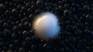 Превью обои шары, пузыри, 3d, черный, белый