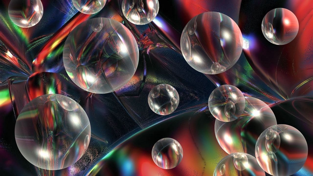 Обои шары, пузыри, разноцветный, стекло, прозрачный