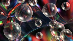 Превью обои шары, пузыри, разноцветный, стекло, прозрачный