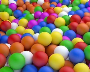 Превью обои шары, разноцветные, мячи