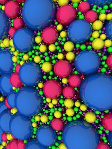 Превью обои шары, рендеринг, сферы, разноцветный, гладкий