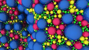 Превью обои шары, рендеринг, сферы, разноцветный, гладкий