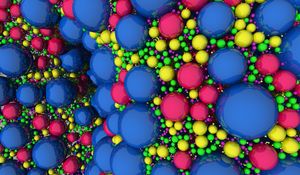 Превью обои шары, рендеринг, сферы, разноцветный, гладкий