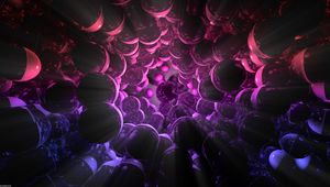 Превью обои шары, сферы, 3d, сияние, свет