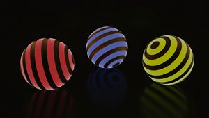 Превью обои шары, шар, полосы, свечение