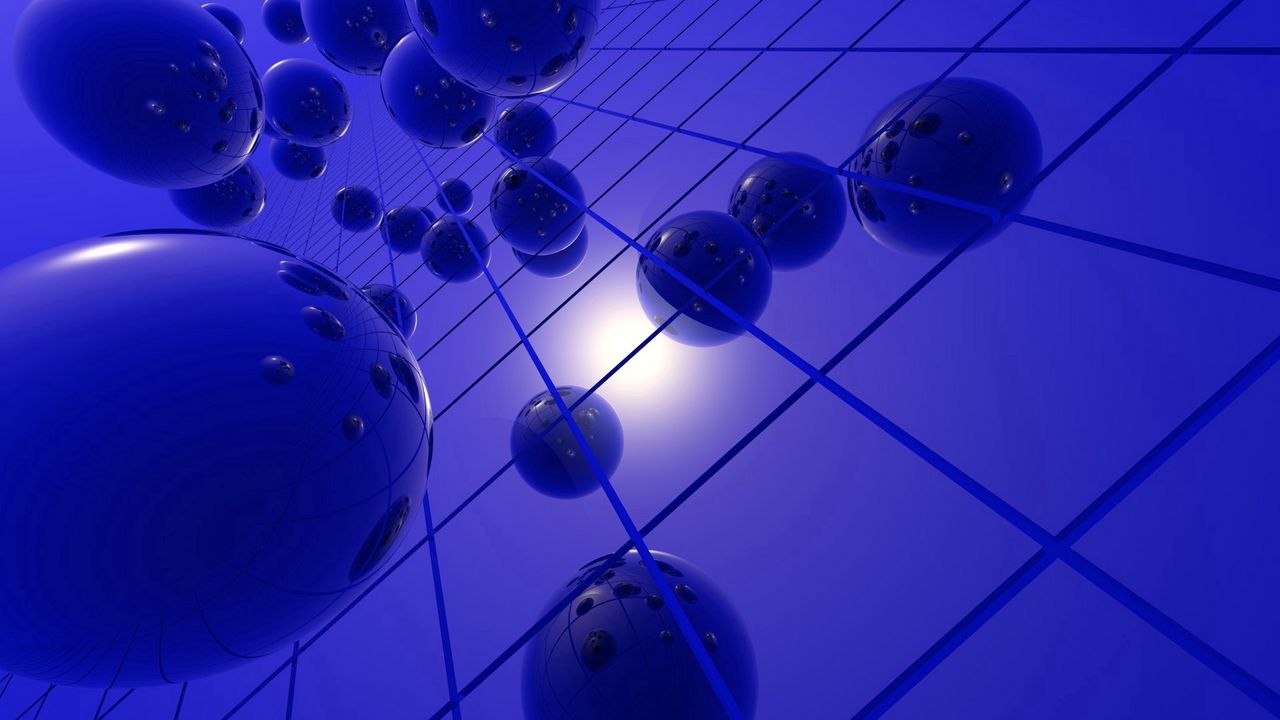 Обои шары, стекло, форма, пространство, неон