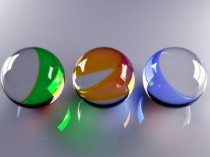 Превью обои шары, стекло, разноцветный, яркий, поверхность