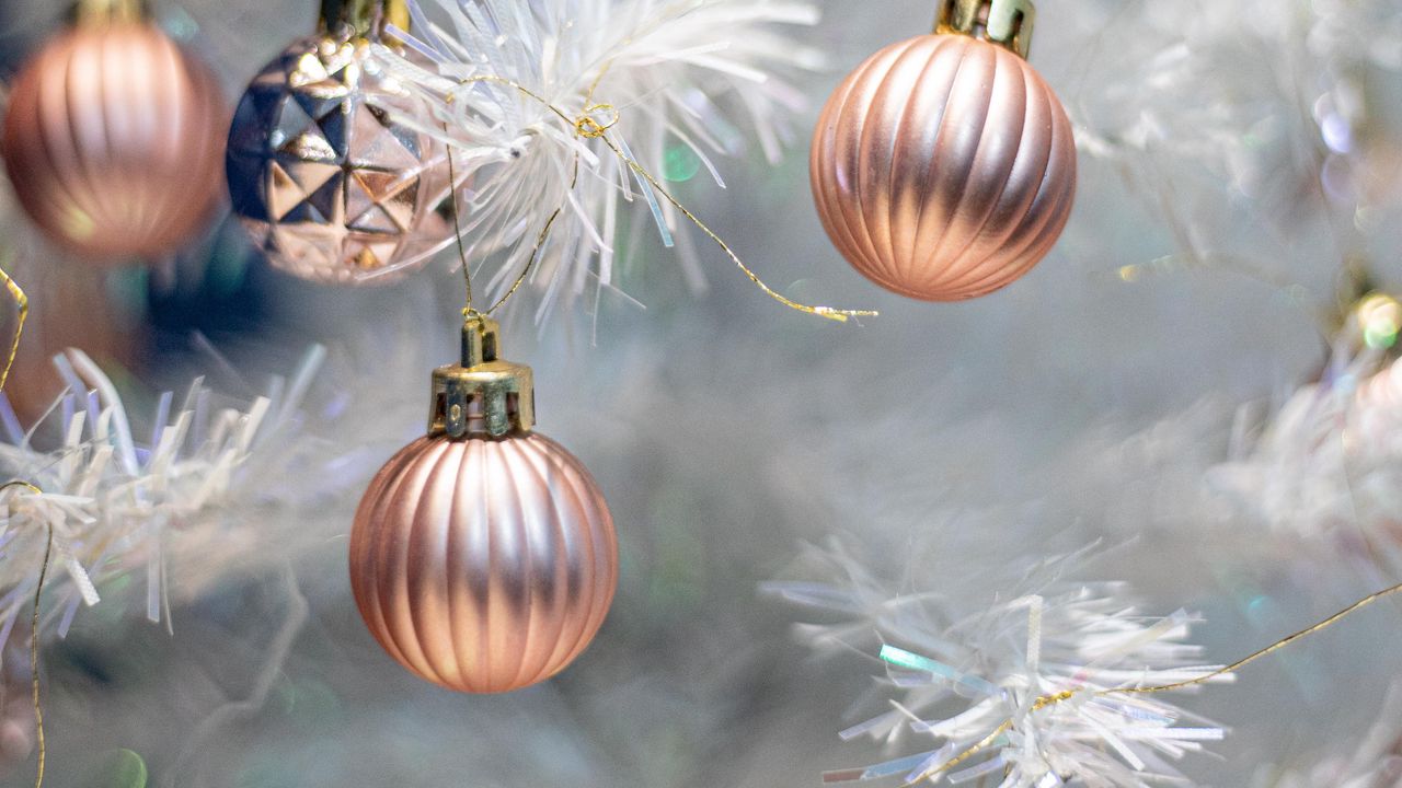 Обои шары, украшения, елка, рождество, новый год
