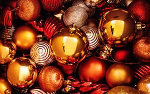 Превью обои шары, украшения, новый год, рождество, праздник