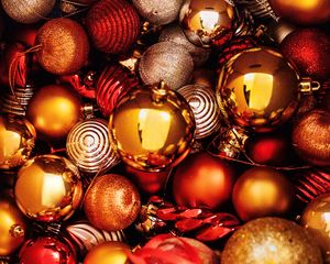 Превью обои шары, украшения, новый год, рождество, праздник