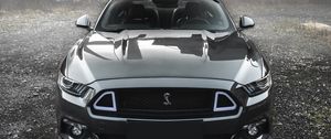 Превью обои shelby mustang, shelby, автомобиль, серый, вид спереди