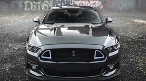 Превью обои shelby mustang, shelby, автомобиль, серый, вид спереди