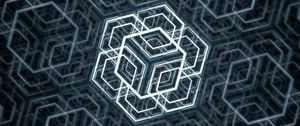 Превью обои шестиугольники, фигуры, фрактал, свечение, абстракция