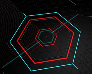 Превью обои шестиугольники, разноцветный, линии, геометрия, абстракция
