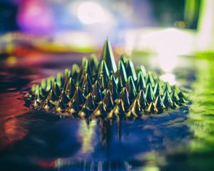 Превью обои шипы, макро, свет, зеленый, мокрый