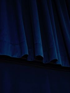 Превью обои шторы, ткань, текстура, синий, темный