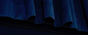 Превью обои шторы, ткань, текстура, синий, темный