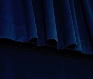 Превью обои шторы, ткань, текстура, синий, темный