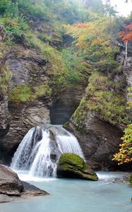 Превью обои швейцария, шаттенхальб, водопад, скалы