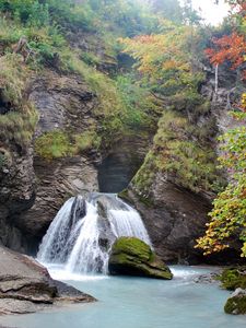 Превью обои швейцария, шаттенхальб, водопад, скалы