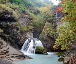 Превью обои швейцария, шаттенхальб, водопад, скалы