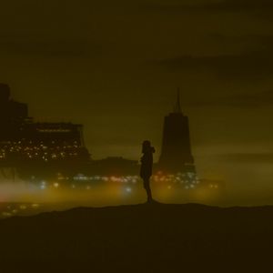 Превью обои силуэт, темный, сумерки, корабль, мрак