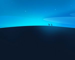 Превью обои силуэты, ночь, арт, вектор, минимализм