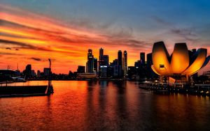 Превью обои сингапур, небо, закат, свет