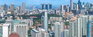 Превью обои сингапур, небоскребы, архитектура