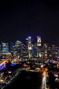 Превью обои сингапур, ночь, город, панорама