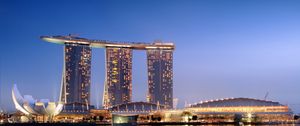 Превью обои сингапур, ночной город, отель