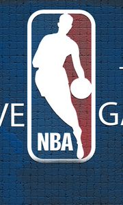 Превью обои синий, nba, фон, баскетбол, логотип