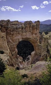 Превью обои скала, арка, горы, пейзаж