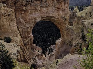 Превью обои скала, арка, горы, пейзаж