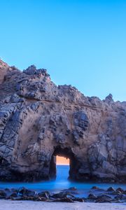 Превью обои скала, арка, море, пейзаж, природа