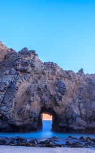Превью обои скала, арка, море, пейзаж, природа