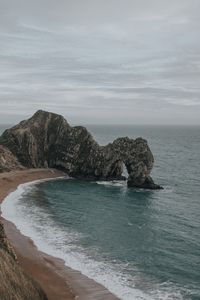 Превью обои скала, берег, море, пена, природа