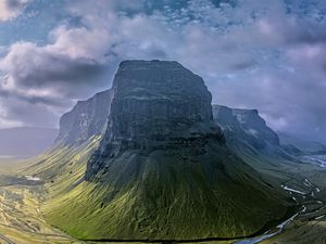 Превью обои скала, гора, долина, пейзаж