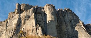 Превью обои скала, камни, каменный, кусты