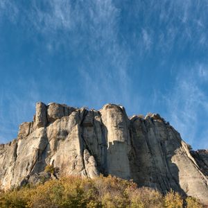 Превью обои скала, камни, каменный, кусты