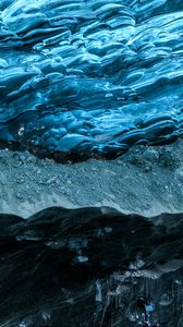 Превью обои скала, лед, рельеф, синий