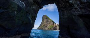 Превью обои скала, море, арка, природа, пейзаж