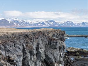 Превью обои скала, обрыв, море, природа, пейзаж