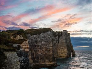 Превью обои скала, обрыв, прибой