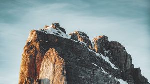 Превью обои скала, снег, зима, природа