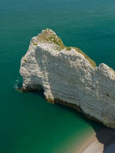 Превью обои скала, утес, море, природа, вид сверху, побережье