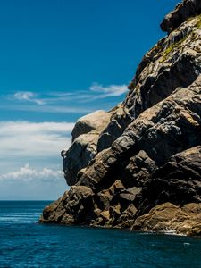 Превью обои скалы, берег, море, горизонт