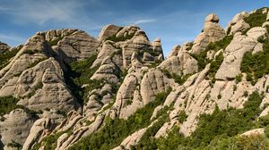 Превью обои скалы, деревья, природа
