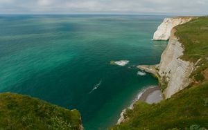 Превью обои скалы этрета, скалы, море, природа, франция