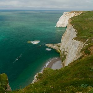 Превью обои скалы этрета, скалы, море, природа, франция